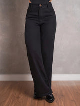 Calça Jeans Feminina Shein Wide Leg 100% Jeans Feminina Tecido Grosso Premium