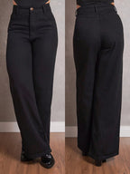 Calça Jeans Feminina Shein Wide Leg 100% Jeans Feminina Tecido Grosso Premium