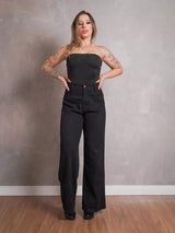 Calça Jeans Feminina Shein Wide Leg 100% Jeans Feminina Tecido Grosso Premium