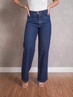 Calça Jeans Feminina Shein Wide Leg 100% Jeans Feminina Tecido Grosso Premium