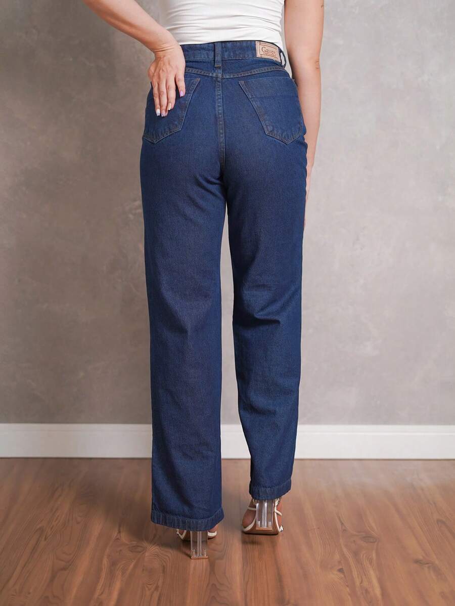 Calça Jeans Feminina Shein Wide Leg 100% Jeans Feminina Tecido Grosso Premium