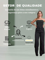 Calça Jeans Feminina Shein Wide Leg 100% Jeans Feminina Tecido Grosso Premium