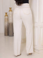 Calça Jeans Feminina Shein Wide Leg 100% Jeans Feminina Tecido Grosso Premium