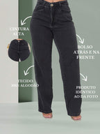 Calça Jeans Feminina Shein Wide Leg 100% Jeans Feminina Tecido Grosso Premium